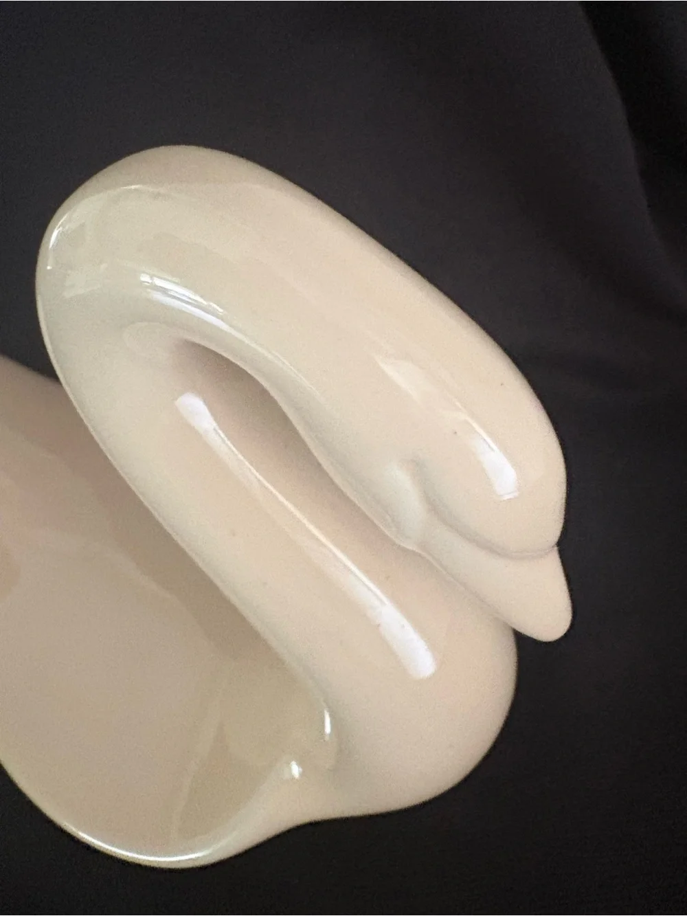 Vintage MCM Ceramic Swan Trinket Dish Cream USA Pottery - Vohann of California